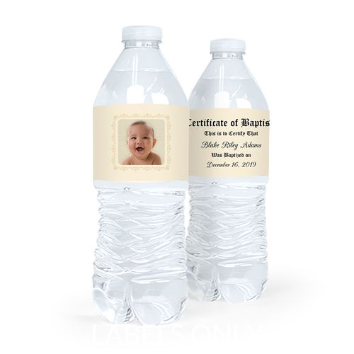 Personalized Baptism Certificate Photo Water Bottle Labels (5 Labels)