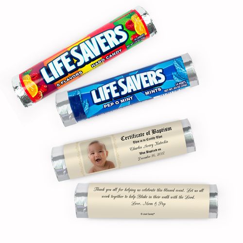 Personalized Certificate with Photo Baptism Lifesavers Rolls (20 Rolls)