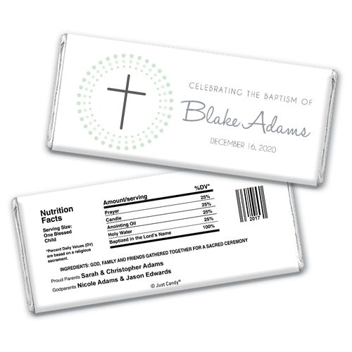 Radiant Cross Baptism Personalized Candy Bar - Wrapper Only