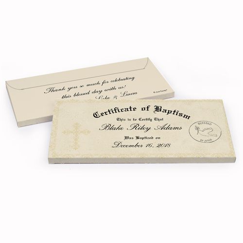 Deluxe Personalized Certificate Baptism Chocolate Bar in Gift Box