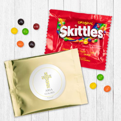 Personalized Baptism Cross - Skittles