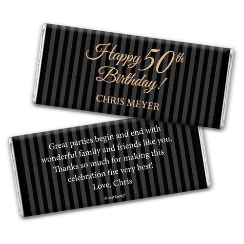 Formal 50th Birthday Personalized Candy Bar - Wrapper Only