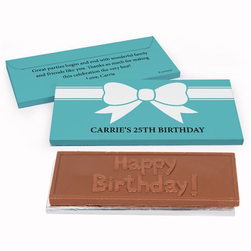 Deluxe Personalized Bow Birthday Chocolate Bar in Gift Box