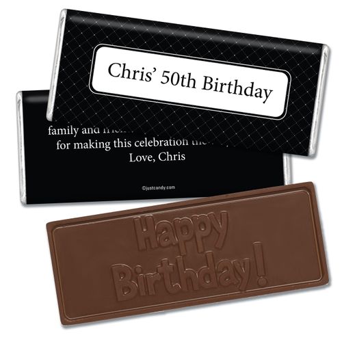 Birthday Personalized Embossed Chocolate Bar Dotted Criss Cross