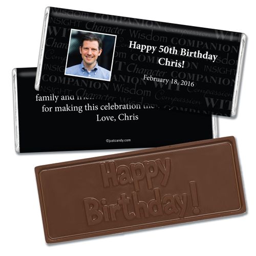 Birthday Personalized Embossed Chocolate Bar Photo Wisdom
