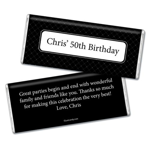 Birthday Personalized Chocolate Bar Dotted Criss Cross