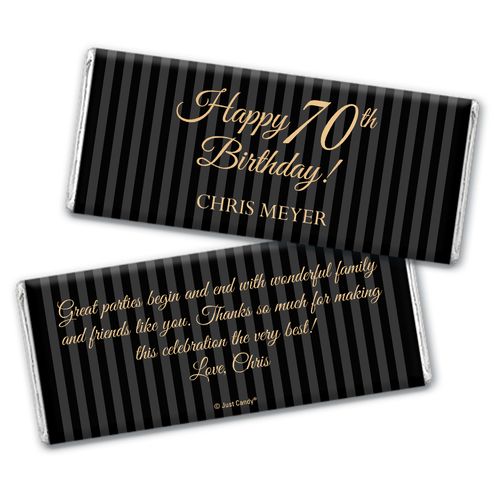 Formal Birthday 70th Birthday Personalized Candy Bar - Wrapper Only