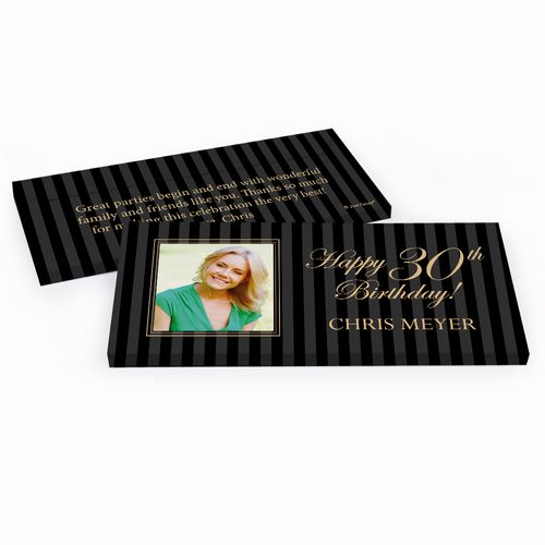 Deluxe Personalized Photo 30th Birthday Hershey's Chocolate Bar in Gift Box