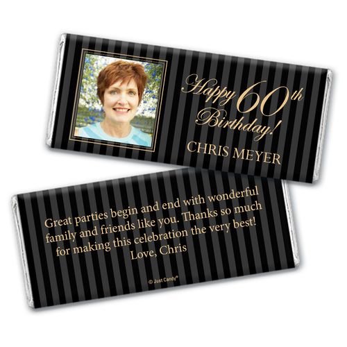 Formal Photo 60th BirthdayPersonalized Candy Bar - Wrapper Only