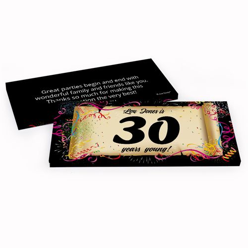 Deluxe Personalized 30th Confetti Birthday Hershey's Chocolate Bar in Gift Box
