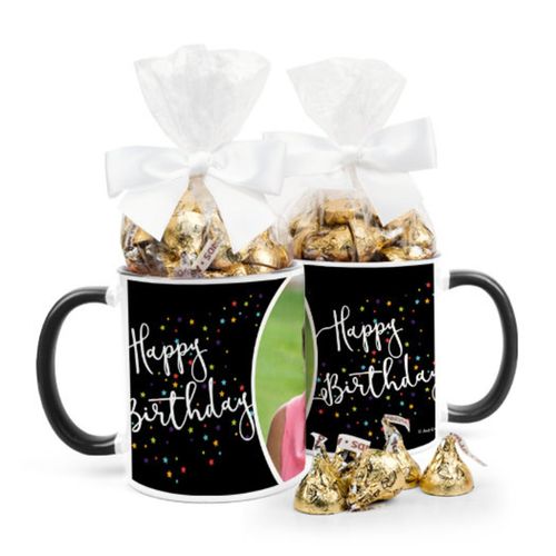 Personalized Birthday Colorful Stars 11oz Mug with Hershey's Kisses