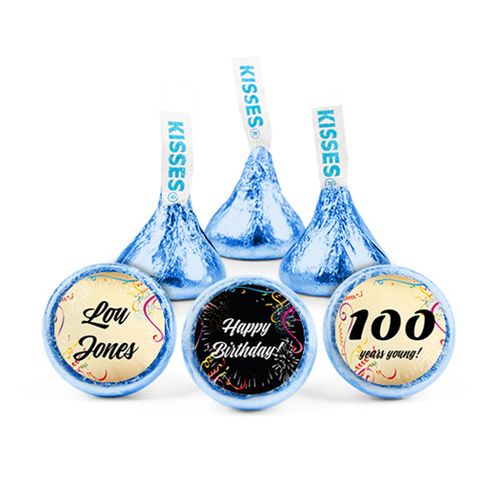 Personalized Milestone 100th Birthday Confetti Hershey's Kisses