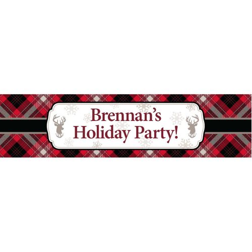 Personalized Buffalo Plaid Party 5 Ft. Banner
