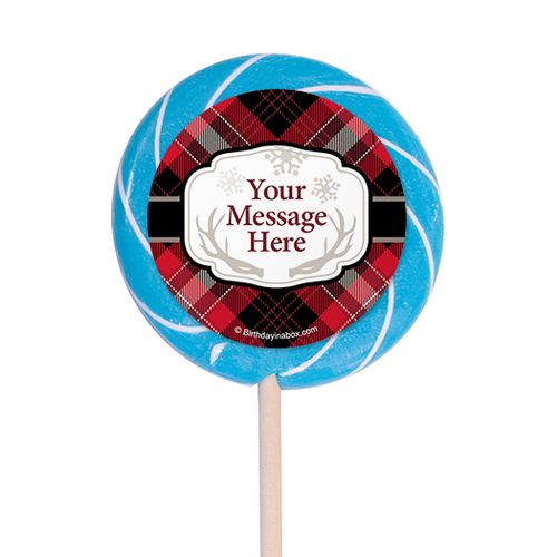 Buffalo Plaid Personalized 3" Lollipops (12 Pack)
