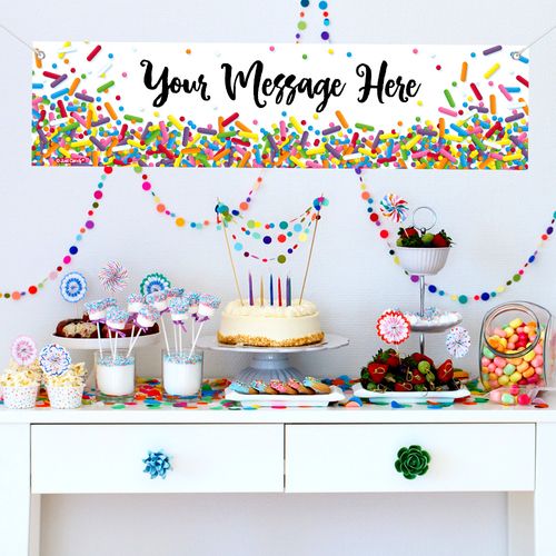 Personalized Sprinkles 5 Ft. Banner