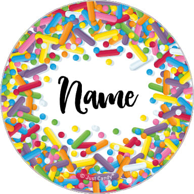 Sprinkles Personalized 1.25" Stickers (48 Stickers)