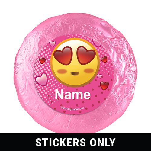 Emojis Pink Personalized 1.25" Stickers (48 Stickers)