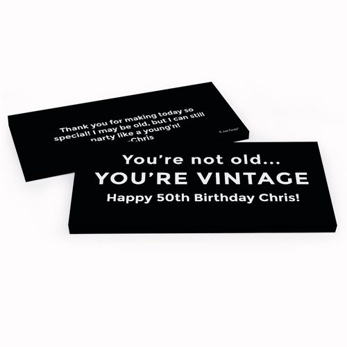 Deluxe Personalized Vintage Birthday Birthday Hershey's Chocolate Bar in Gift Box