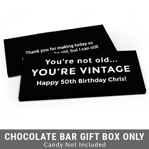 Deluxe Personalized Vintage Birthday Birthday Candy Bar Favor Box