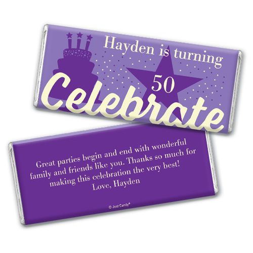 Personalized Milestone Birthday Let's Celebrate Hershey's Milk Chocolate Bar