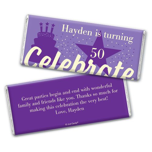 Personalized Milestone Birthday Let's Celebrate Chocolate Bar Wrappers