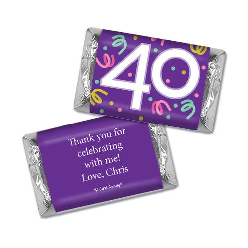 Personalized Hershey's Miniatures - Forty Confetti Birthday