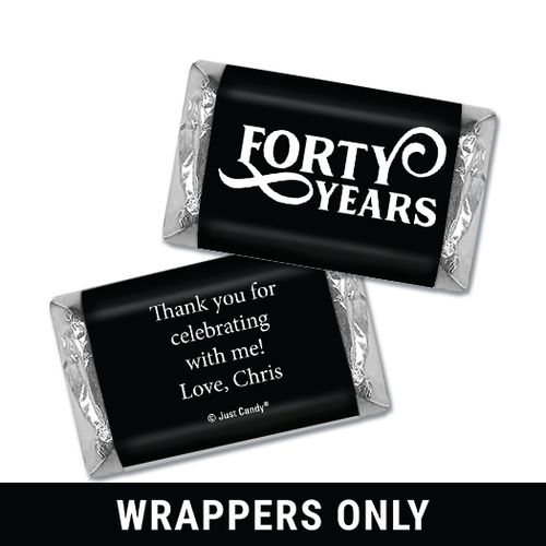 Personalized Milestones 40th Type Birthday Hershey's Miniatures Wrappers Only