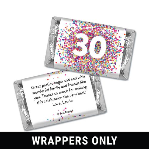 Personalized Confetti Burst Birthday Hershey's Miniatures Wrappers Only