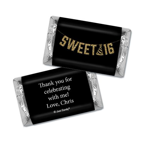 Personalized Birthday Sweet 16 Glitter Party Hershey's Miniatures