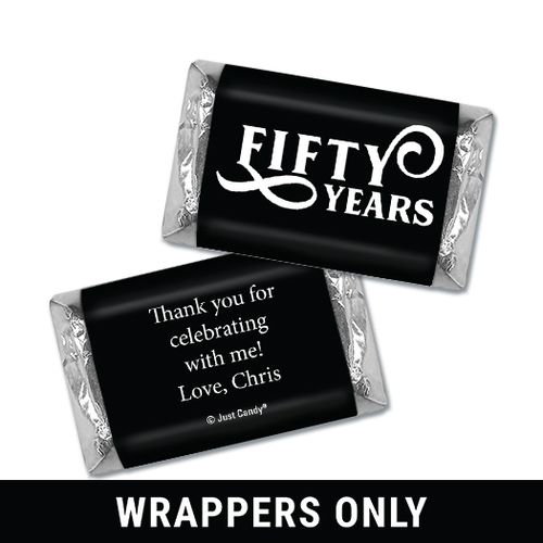 Personalized Milestones 50th Type Birthday Hershey's Miniatures Wrappers Only