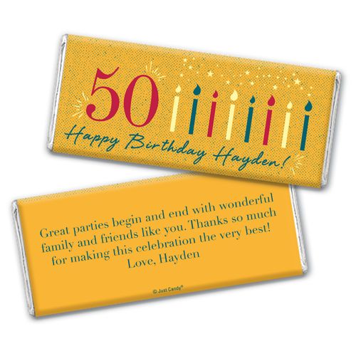 Personalized Milestone Birthday Vintage Fifty Chocolate Bar Wrappers