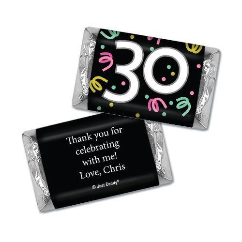 Personalized Hershey's Miniatures - Thirty Confetti Birthday