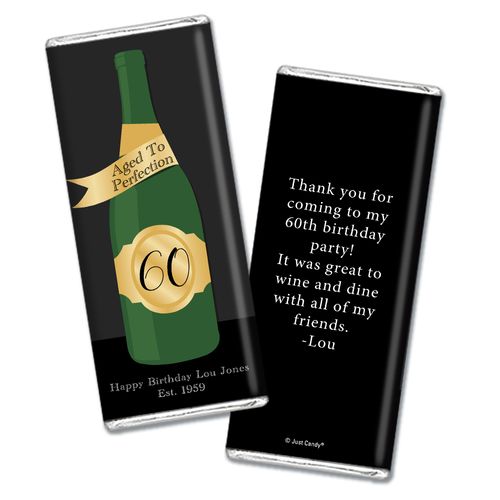 Personalized Milestone Birthday Aged To Perfection Chocolate Bar Wrappers