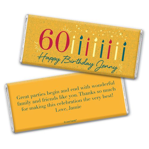 Personalized Milestone Vintage 60th Birthday Chocolate Bar Wrappers Only