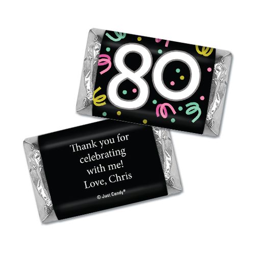 Personalized Hershey's Miniatures - Eighty Confetti Birthday
