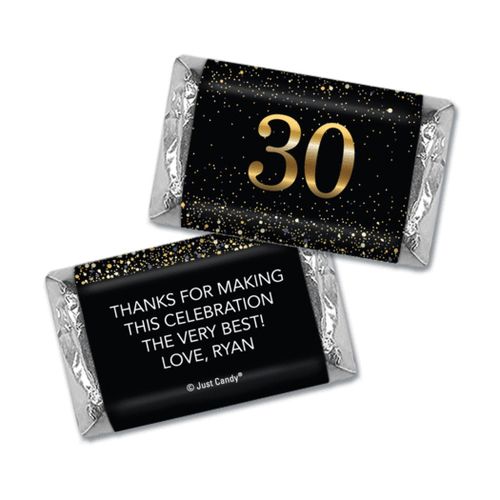 Personalized Elegant Birthday Bash 30 Hershey's Miniatures Wrappers