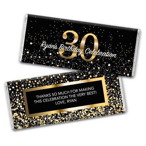 Personalized Milestone Elegant Birthday Bash 30 Chocolate Bar Wrappers