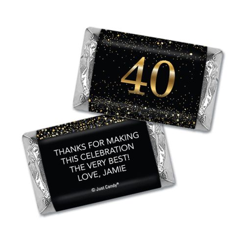 Personalized Elegant Birthday Bash 40 Hershey's Miniatures Wrappers