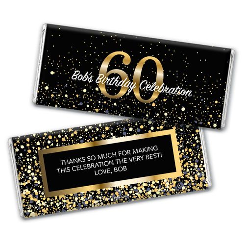 Personalized Milestone Elegant Birthday Bash 60 Chocolate Bar Wrappers