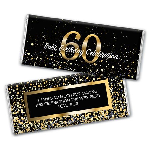 Personalized Milestone Elegant Birthday Bash 60 Chocolate Bar