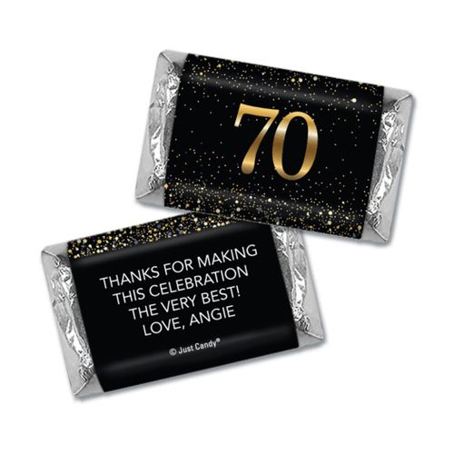 Personalized Elegant Birthday Bash 70 Hershey's Miniatures Wrappers