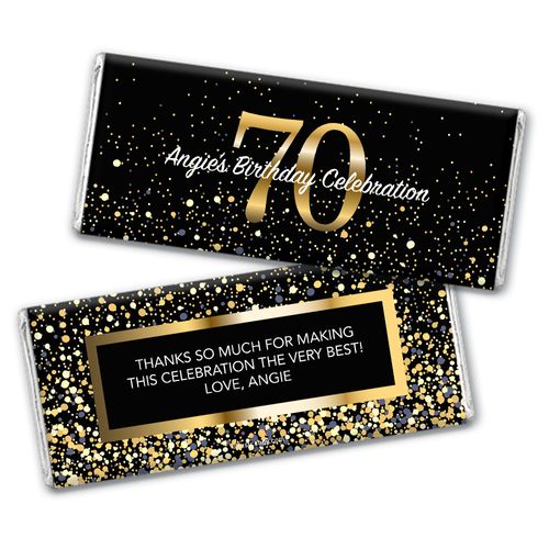 Personalized Milestone Elegant Birthday Bash 70 Chocolate Bar Wrappers