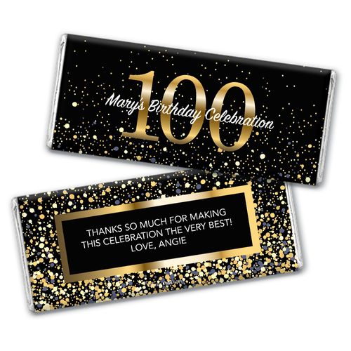 Personalized Milestone Elegant Birthday Bash 100 Chocolate Bar Wrappers