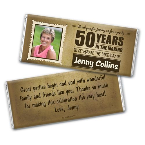Personalized Years to Perfection Milestone 50th Birthday Chocolate Bar Wrappers