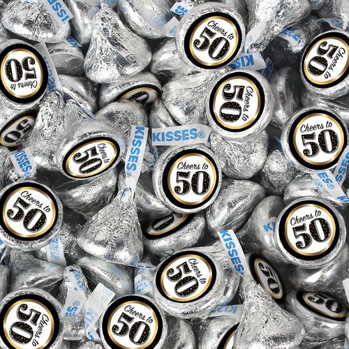 50th Birthday Milestone Hershey's Kisses Candy 75 Pack - Assembled