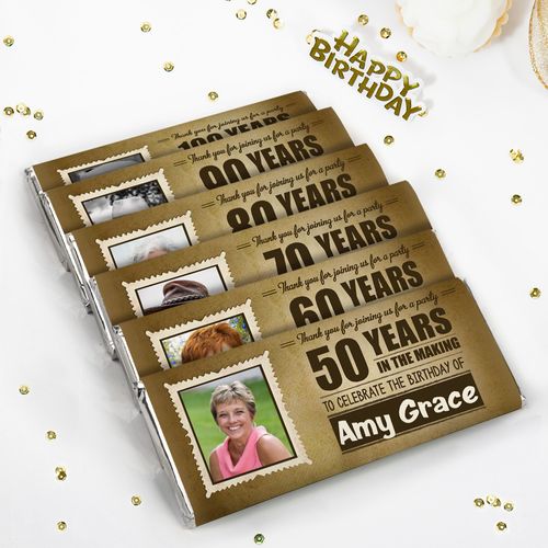 Personalized Milestone Birthday Wanted Chocolate Bar & Wrapper