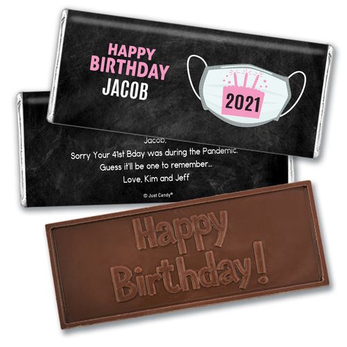 Personalized Birthday Colors Embossed Chocolate Bars