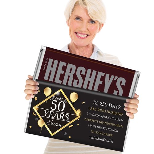 50th Birthday Gifts Personalized 5lb Hershey's Chocolate Bar (5lb Bar)