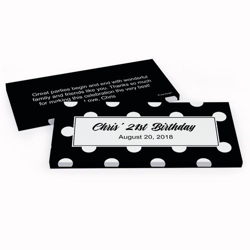 Deluxe Personalized Birthday Dots Birthday Hershey's Chocolate Bar in Gift Box