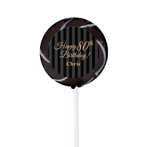 Milestones Personalized Small Swirly Pop 80th Birthday Favors (24 Pack)